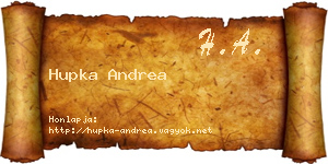 Hupka Andrea névjegykártya